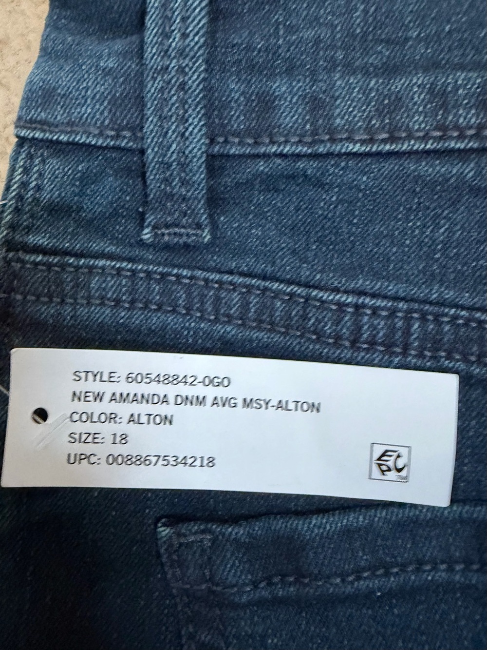 Gloria Vanderbilt Amanda -SZ 18- Women’s Classic Dark Wash High Rise Denim Jeans - Picture 9 of 9